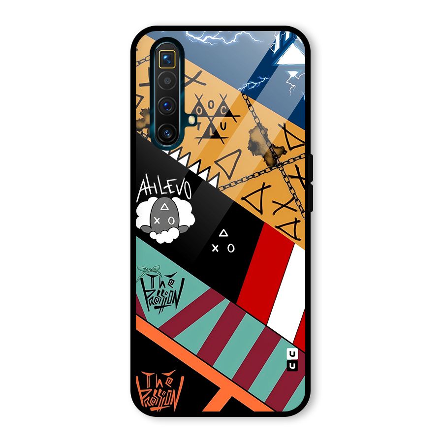 Random Abstracts Art Slant Stripes Glass Back Case for Realme X3