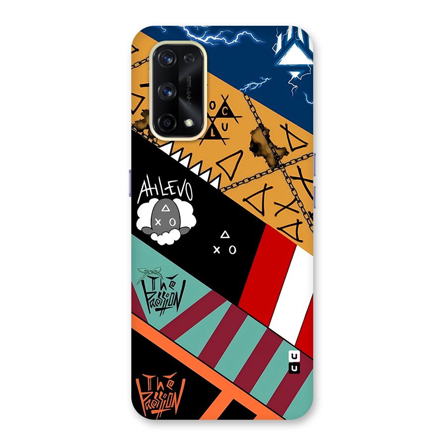 Random Abstracts Art Slant Stripes Glass Back Case for Realme X7 Pro