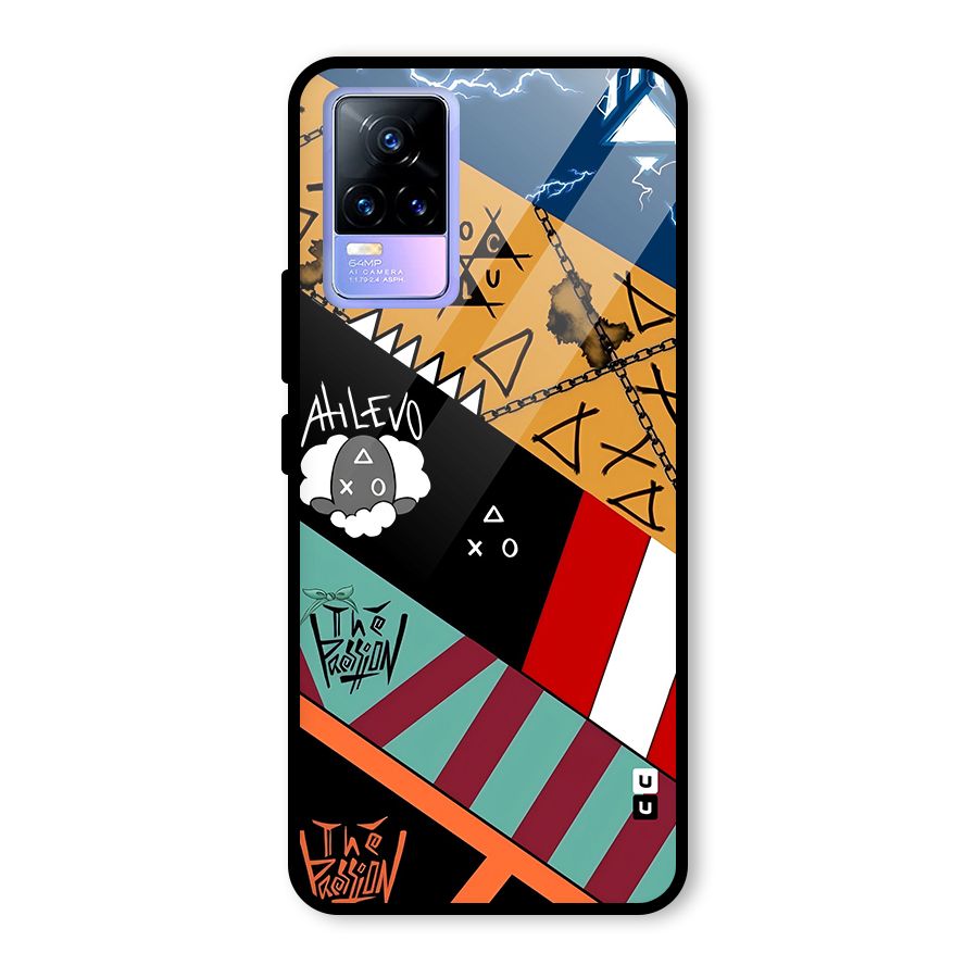 Random Abstracts Art Slant Stripes Glass Back Case for Vivo Y73