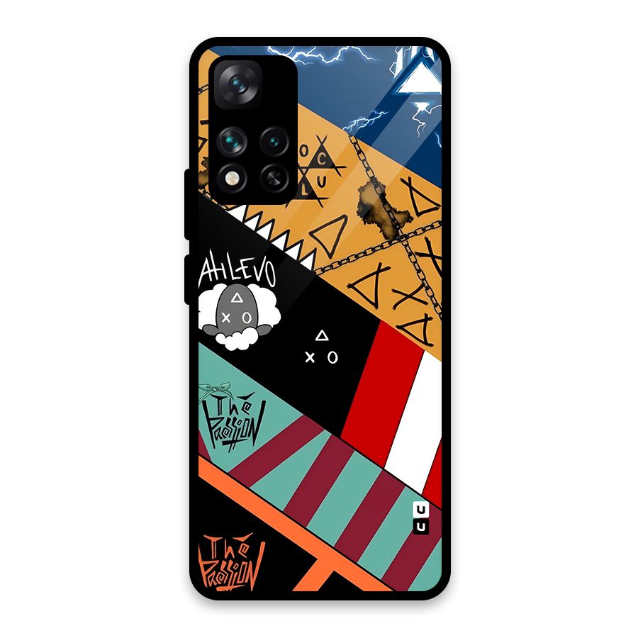 Random Abstracts Art Slant Stripes Glass Back Case for Xiaomi 11i 5G