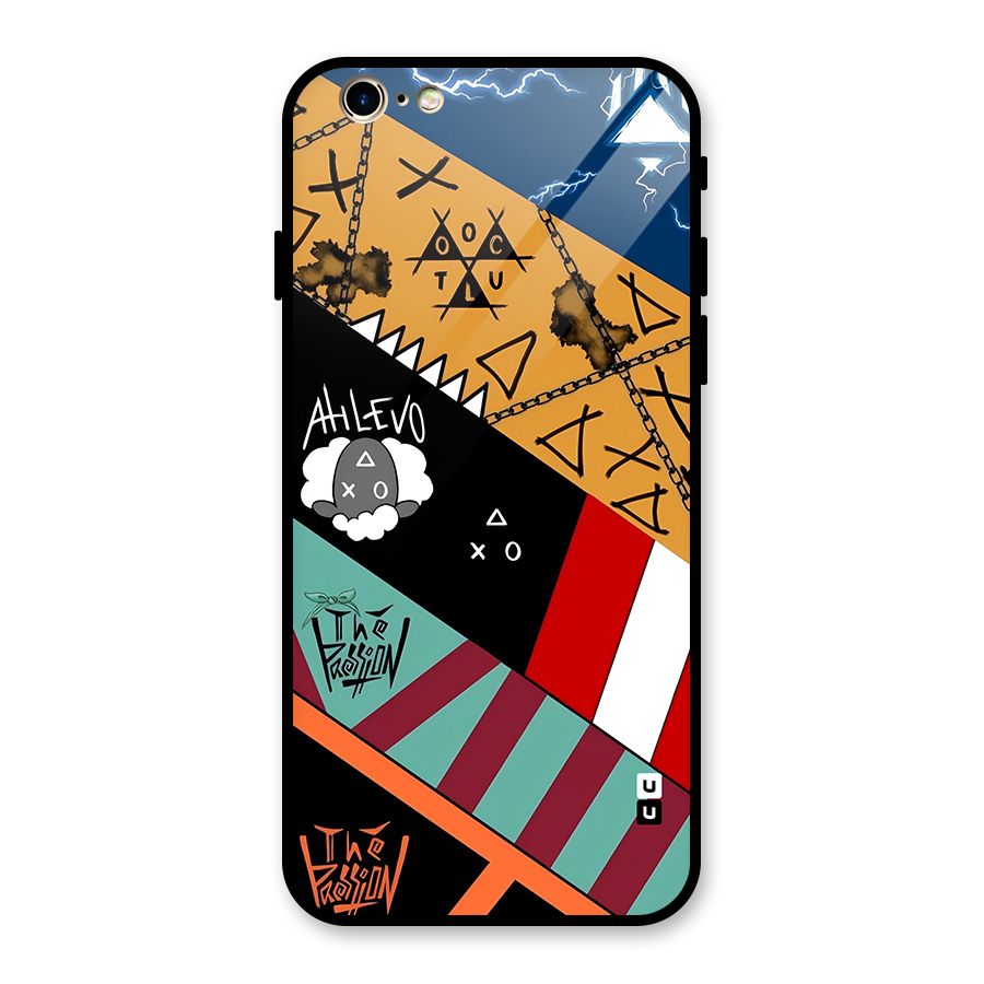 Random Abstracts Art Slant Stripes Glass Back Case for iPhone 6 6S