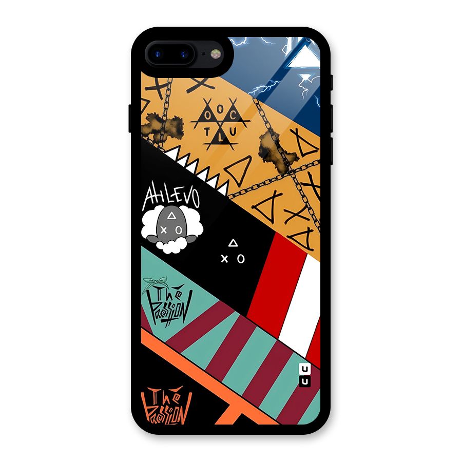 Random Abstracts Art Slant Stripes Glass Back Case for iPhone 8 Plus