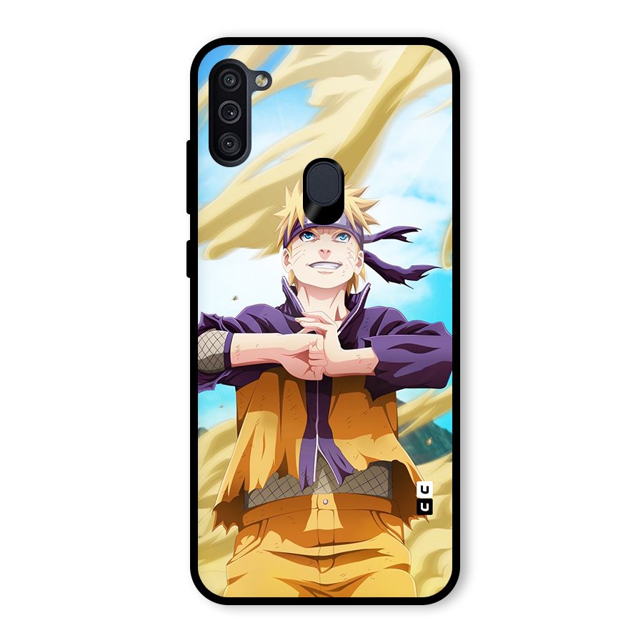Ready Naruto Glass Back Case for Galaxy M11