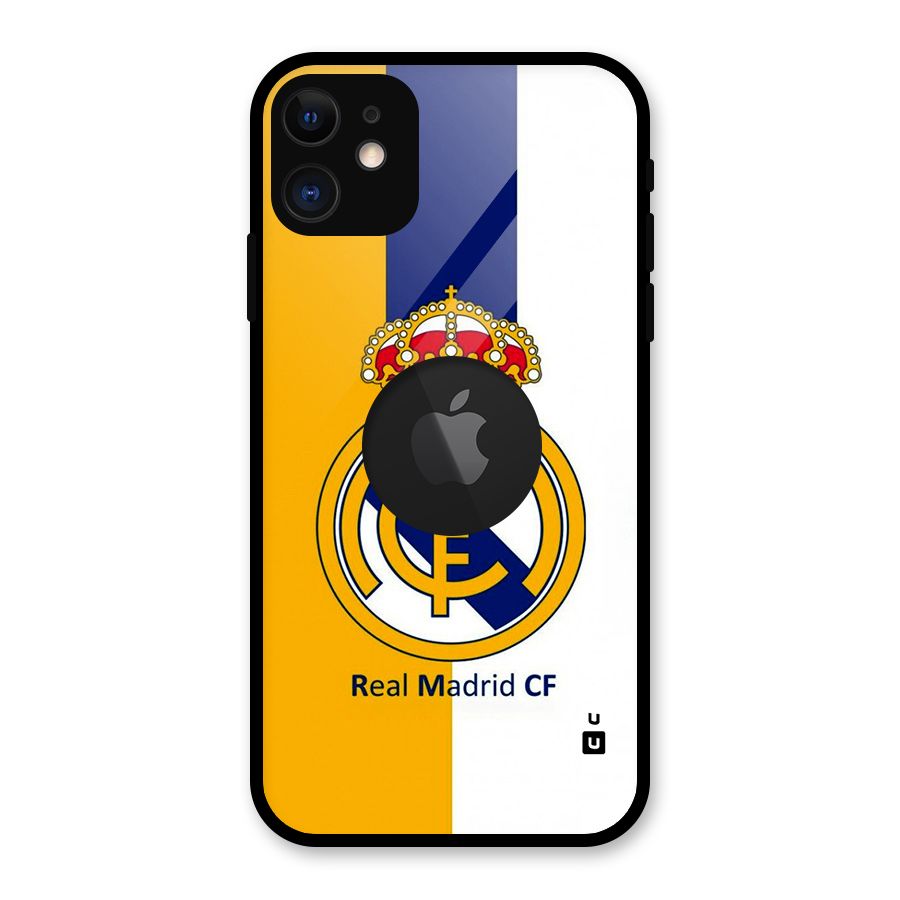 Real Madrid Glass Back Case for iPhone 11 Logo Cut