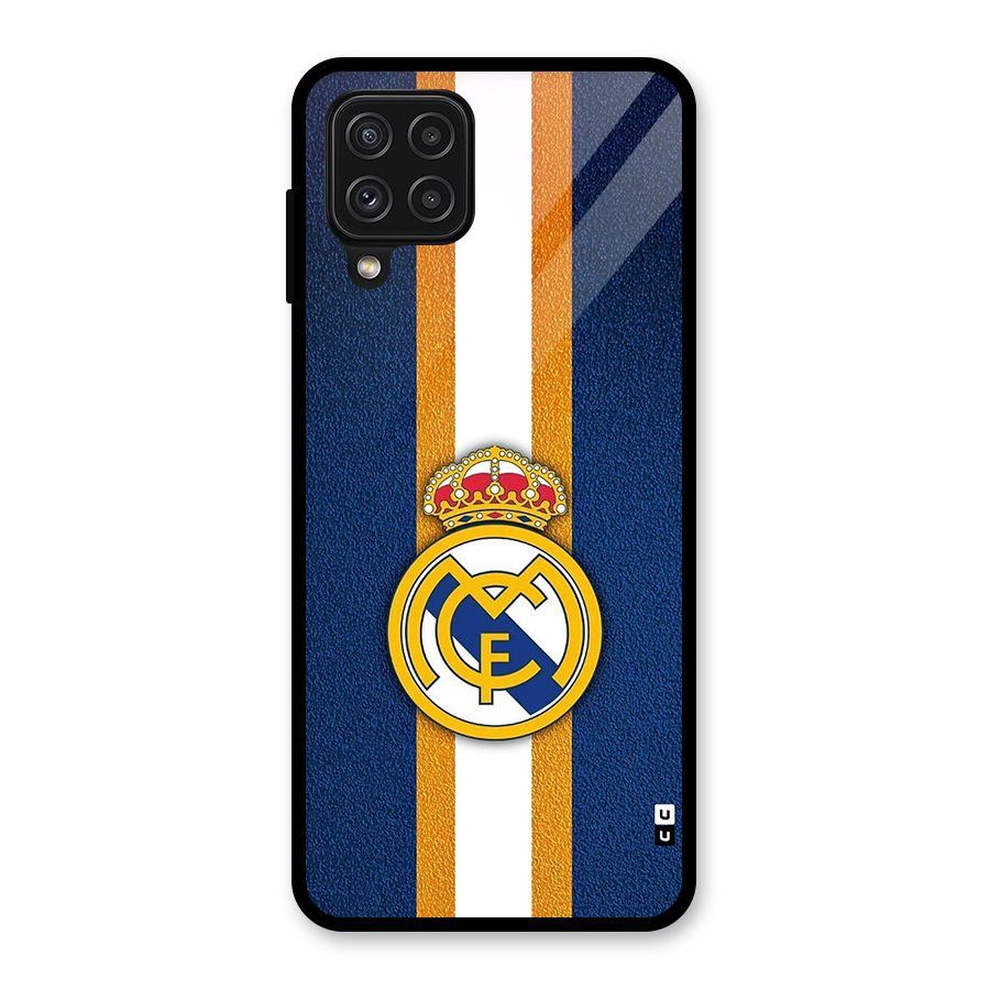 Real Madrid Stripes Glass Back Case for Galaxy A22 4G
