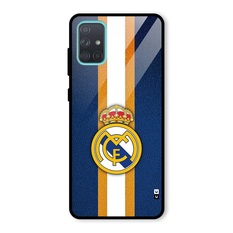 Real Madrid Stripes Glass Back Case for Galaxy A71