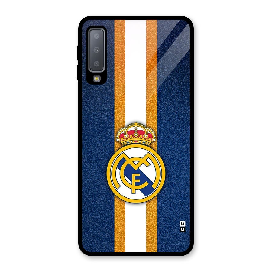 Real Madrid Stripes Glass Back Case for Galaxy A7 (2018)