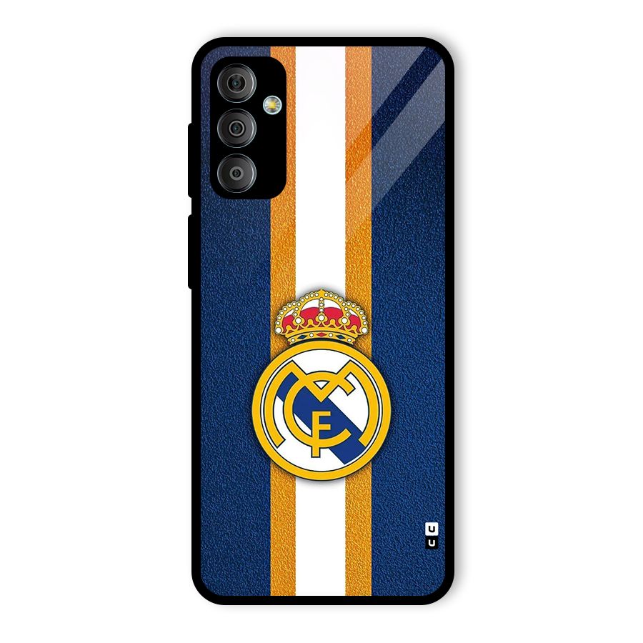 Real Madrid Stripes Glass Back Case for Galaxy F23