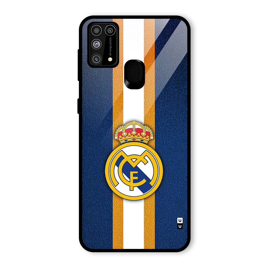 Real Madrid Stripes Glass Back Case for Galaxy F41