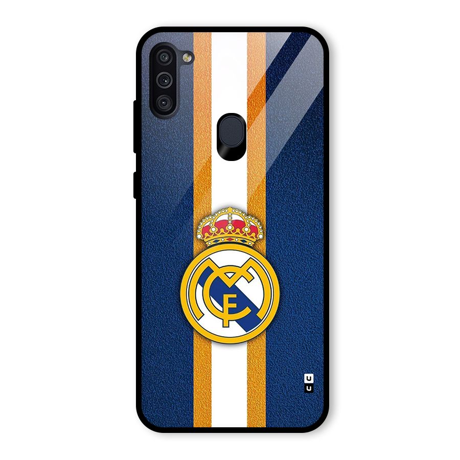 Real Madrid Stripes Glass Back Case for Galaxy M11