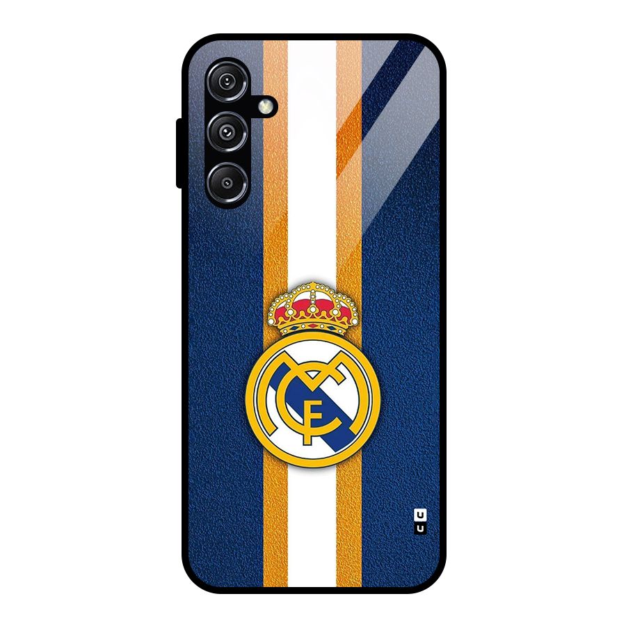 Real Madrid Stripes Glass Back Case for Galaxy M34 5G
