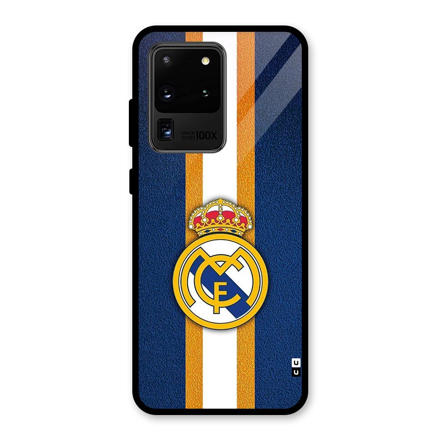 Real Madrid Stripes Glass Back Case for Galaxy S20 Ultra