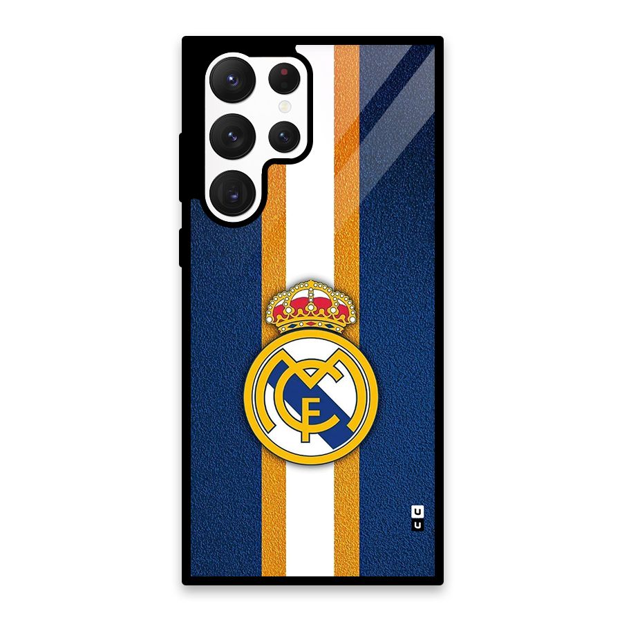 Real Madrid Stripes Glass Back Case for Galaxy S22 Ultra 5G