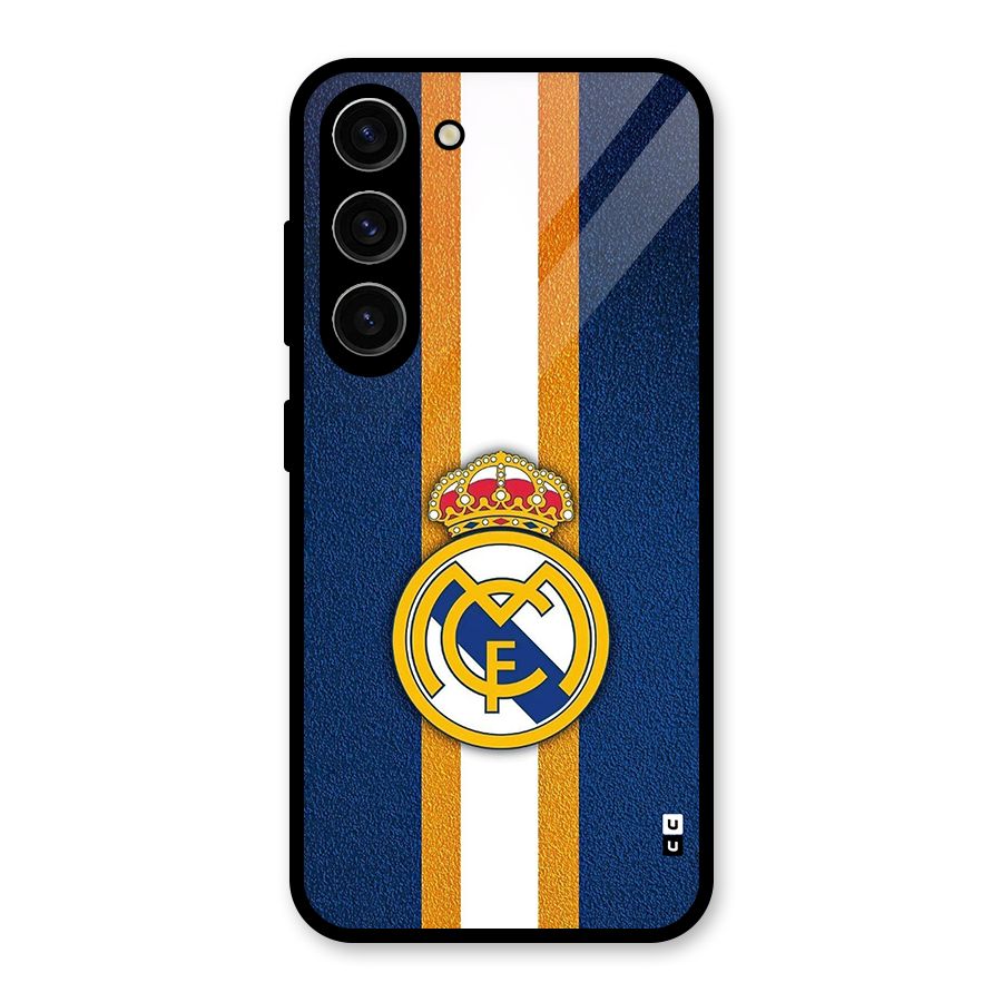 Real Madrid Stripes Glass Back Case for Galaxy S23