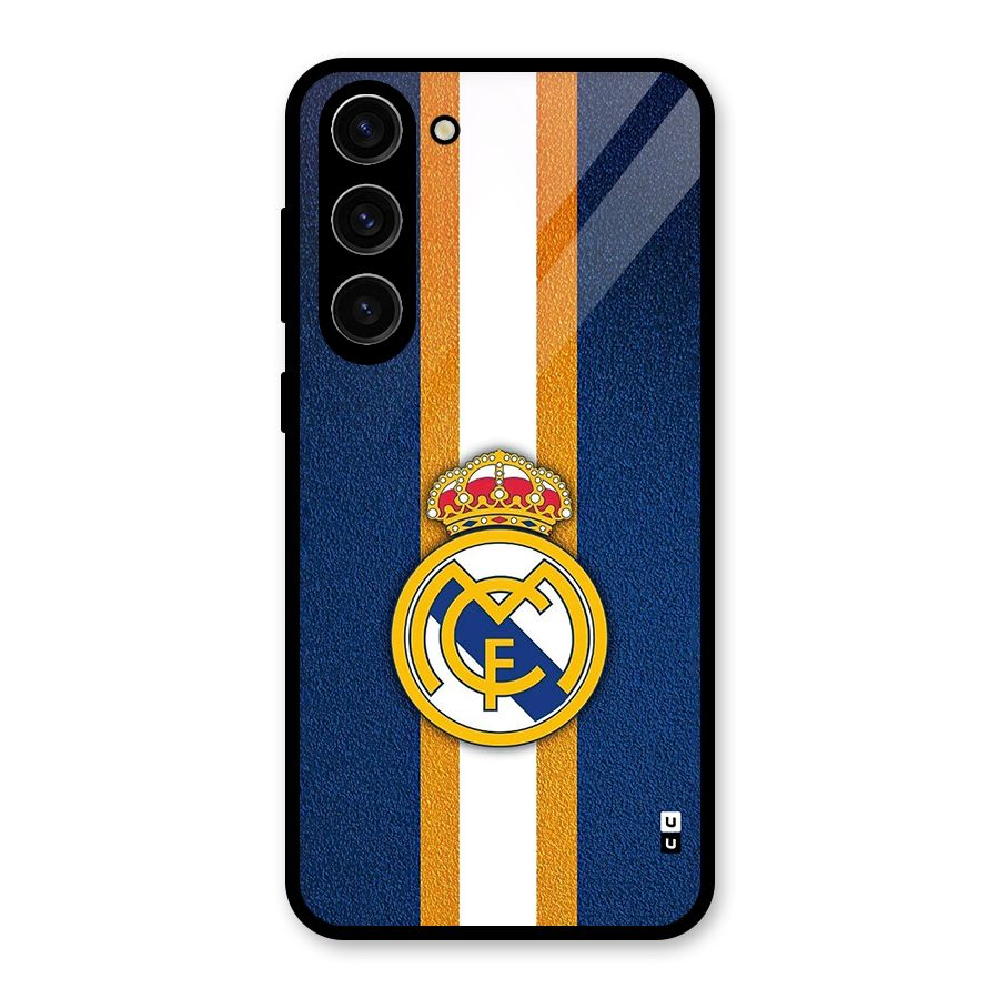 Real Madrid Stripes Glass Back Case for Galaxy S23 Plus