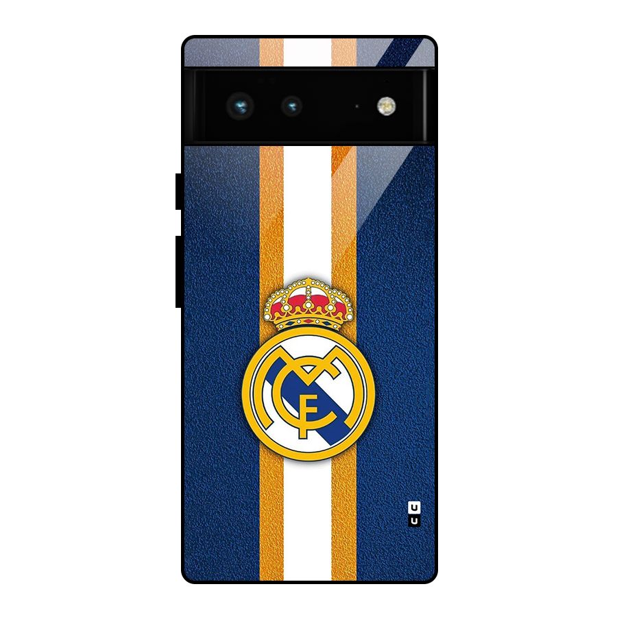 Real Madrid Stripes Glass Back Case for Google Pixel 6
