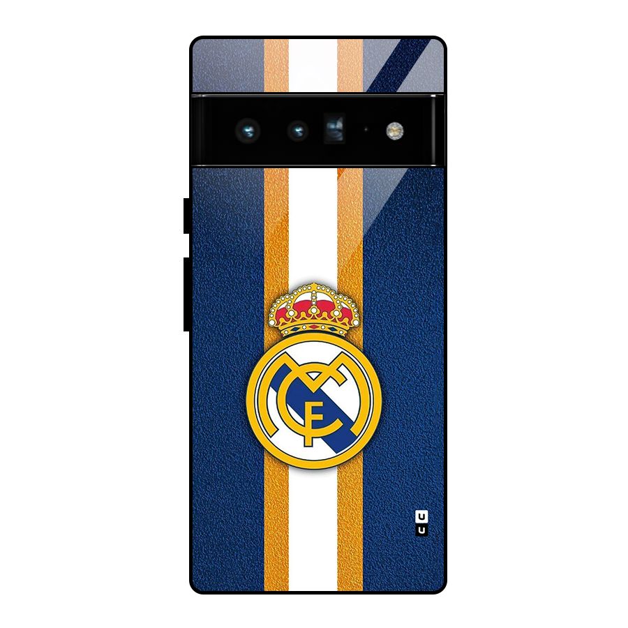 Real Madrid Stripes Glass Back Case for Google Pixel 6 Pro