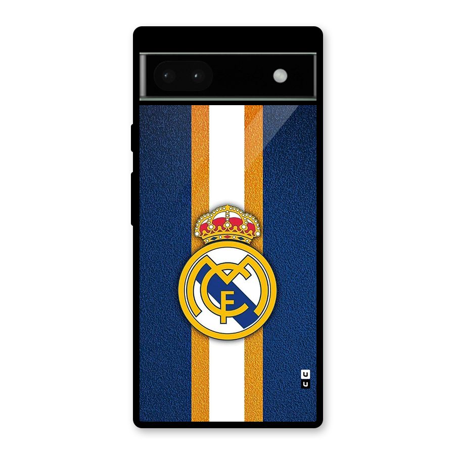 Real Madrid Stripes Glass Back Case for Google Pixel 6a