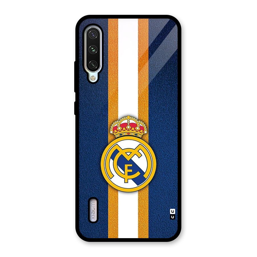 Real Madrid Stripes Glass Back Case for Mi A3