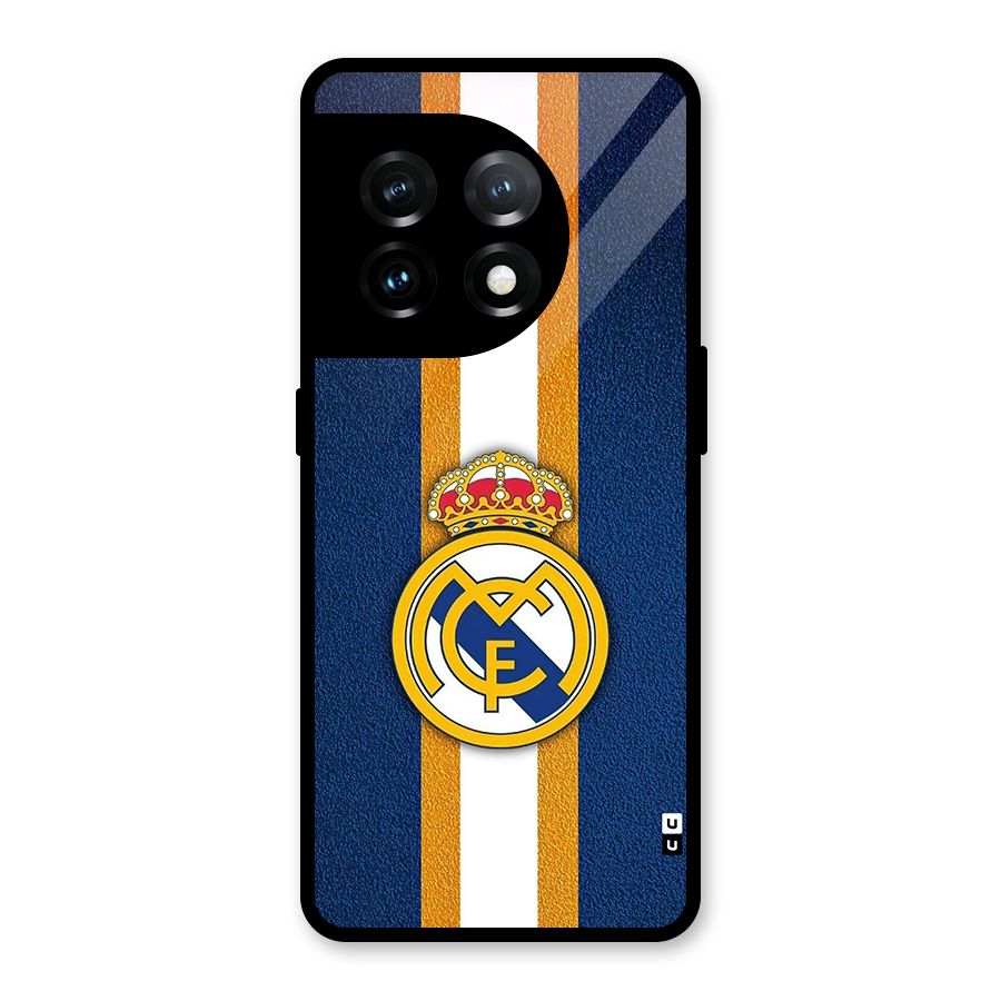 Real Madrid Stripes Glass Back Case for OnePlus 11