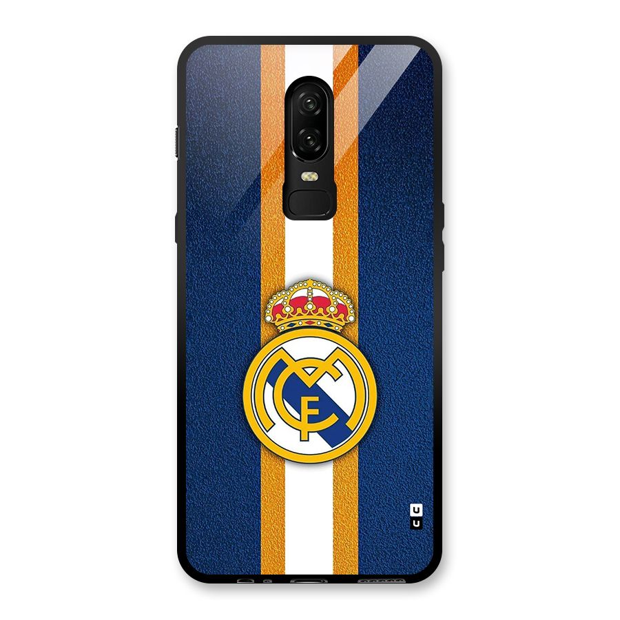 Real Madrid Stripes Glass Back Case for OnePlus 6