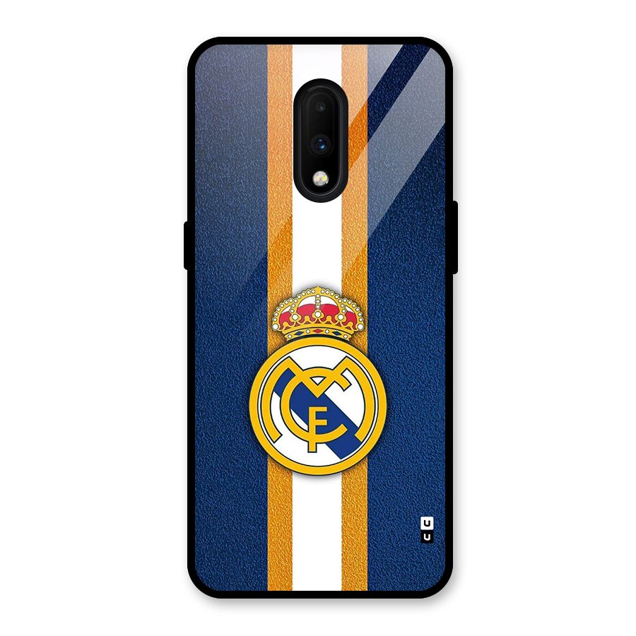 Real Madrid Stripes Glass Back Case for OnePlus 7