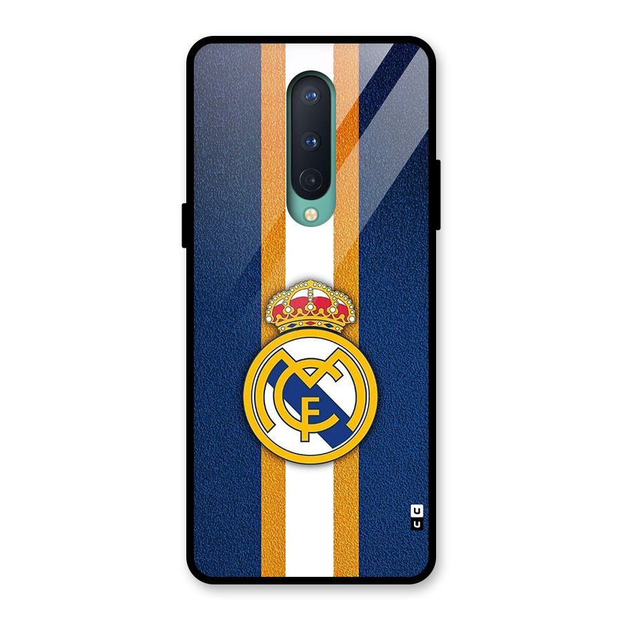 Real Madrid Stripes Glass Back Case for OnePlus 8