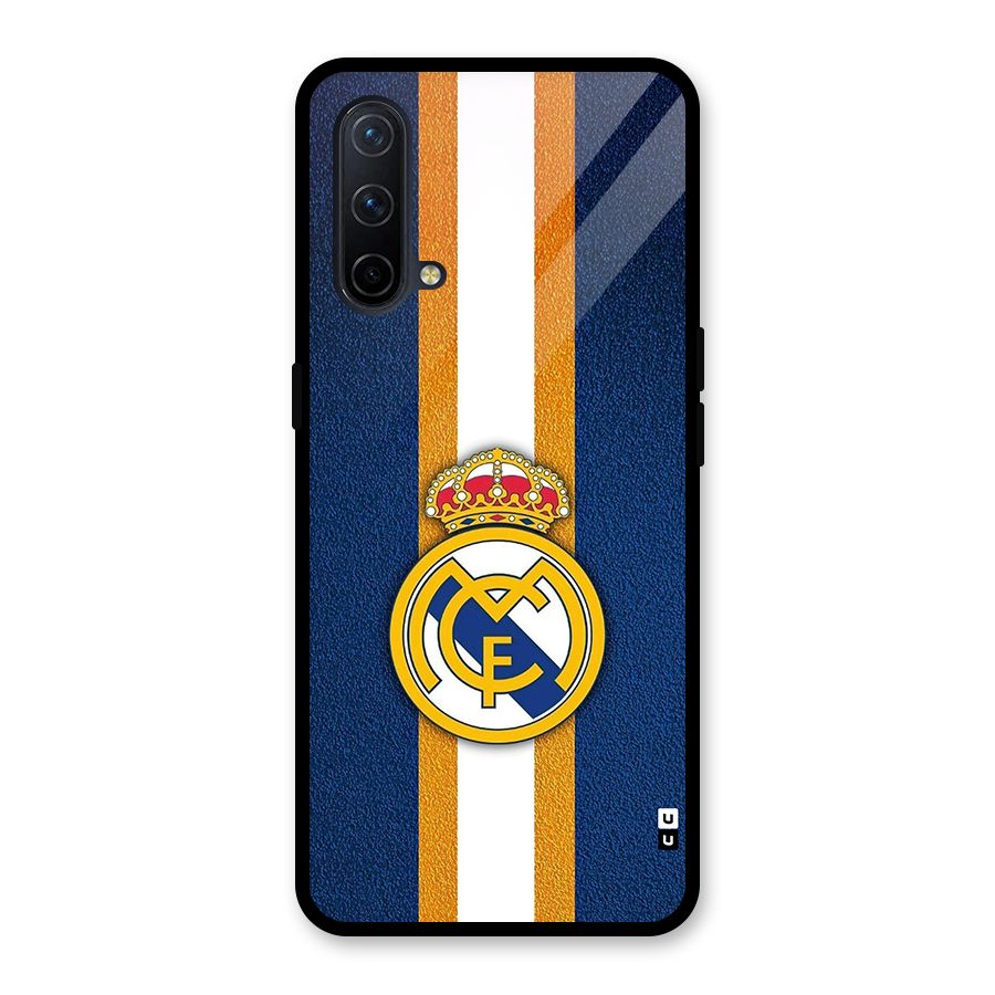 Real Madrid Stripes Glass Back Case for OnePlus Nord CE 5G
