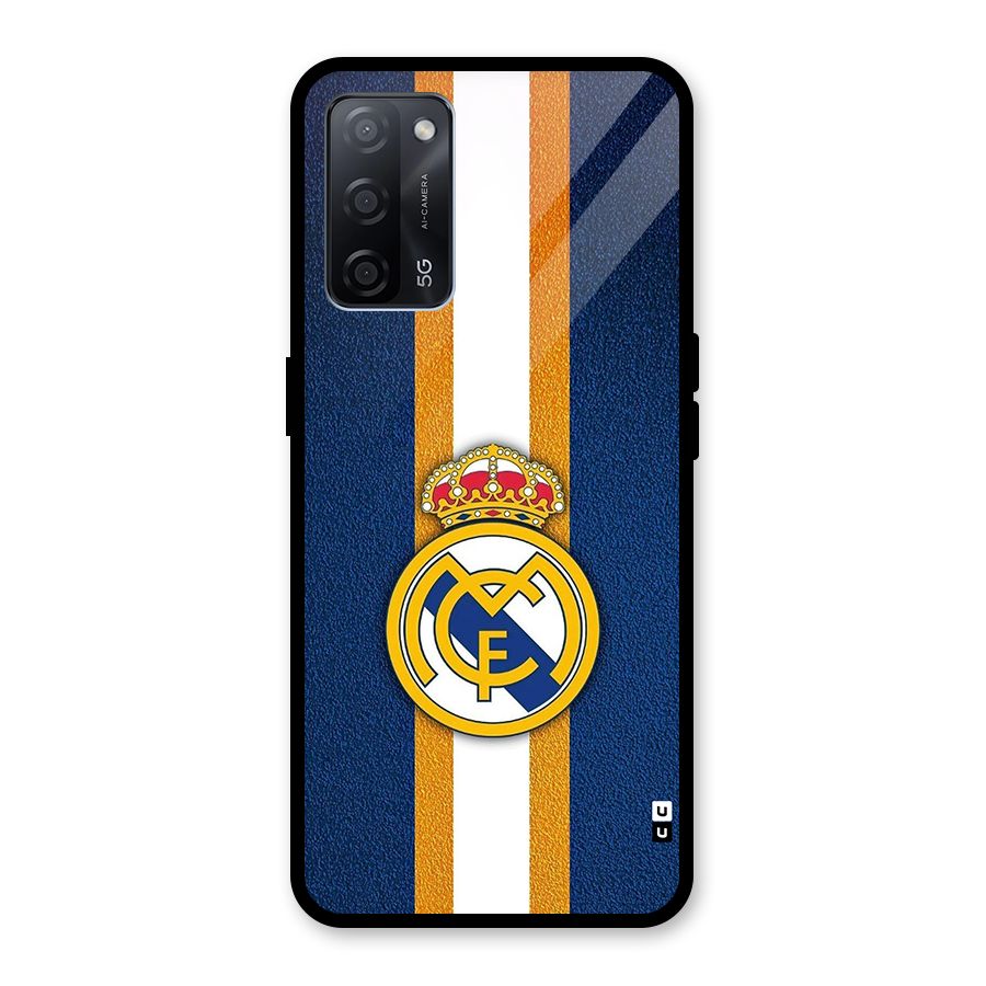 Real Madrid Stripes Glass Back Case for Oppo A53s 5G