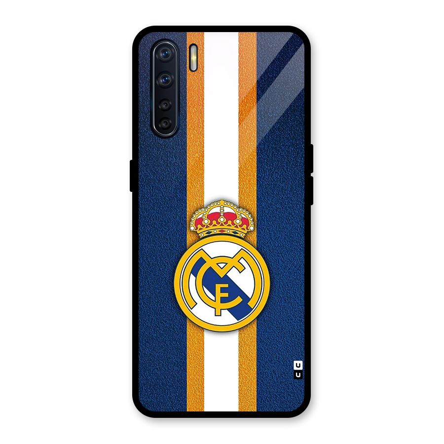 Real Madrid Stripes Glass Back Case for Oppo F15