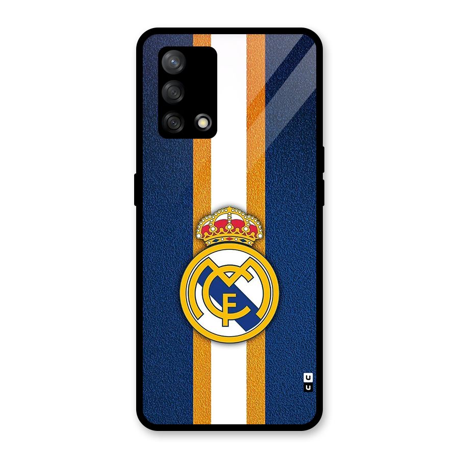 Real Madrid Stripes Glass Back Case for Oppo F19