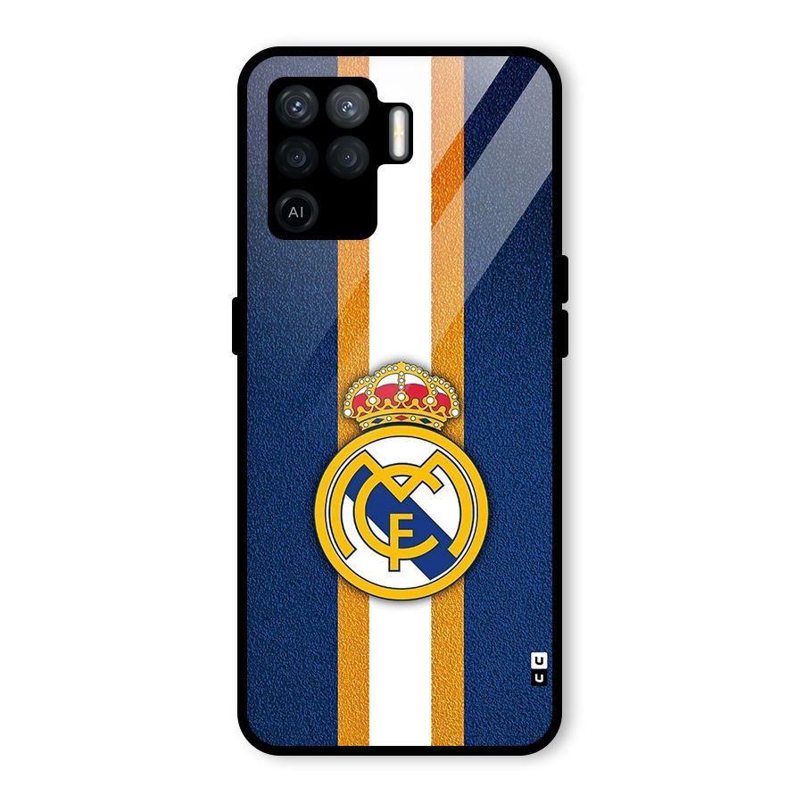 Real Madrid Stripes Glass Back Case for Oppo F19 Pro