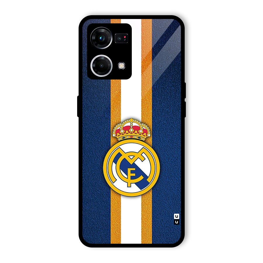 Real Madrid Stripes Glass Back Case for Oppo F21 Pro 5G