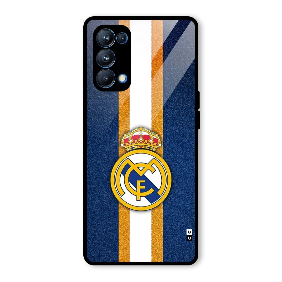 Real Madrid Stripes Glass Back Case for Oppo Reno5 Pro 5G