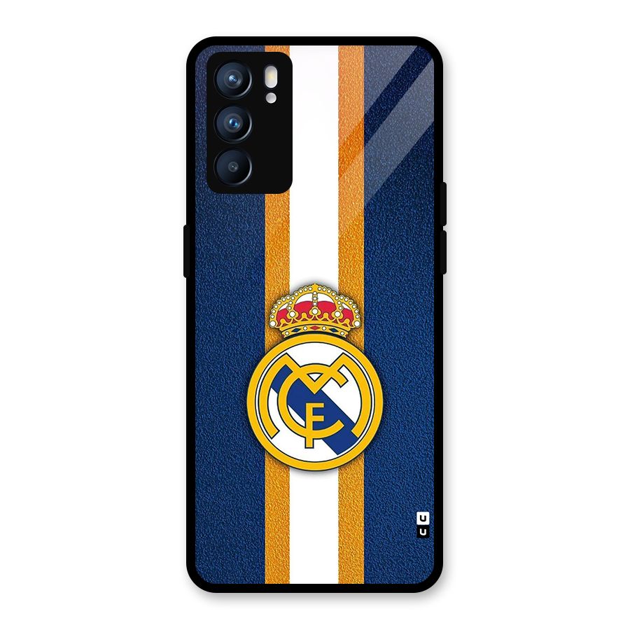 Real Madrid Stripes Glass Back Case for Oppo Reno6 5G
