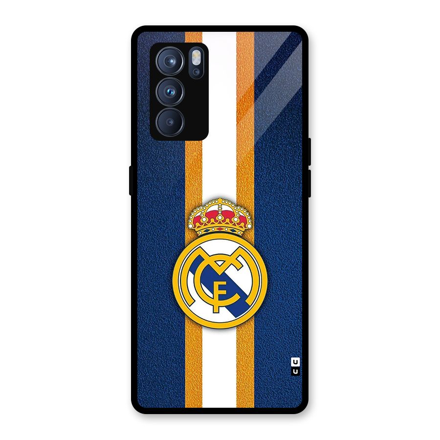 Real Madrid Stripes Glass Back Case for Oppo Reno6 Pro 5G