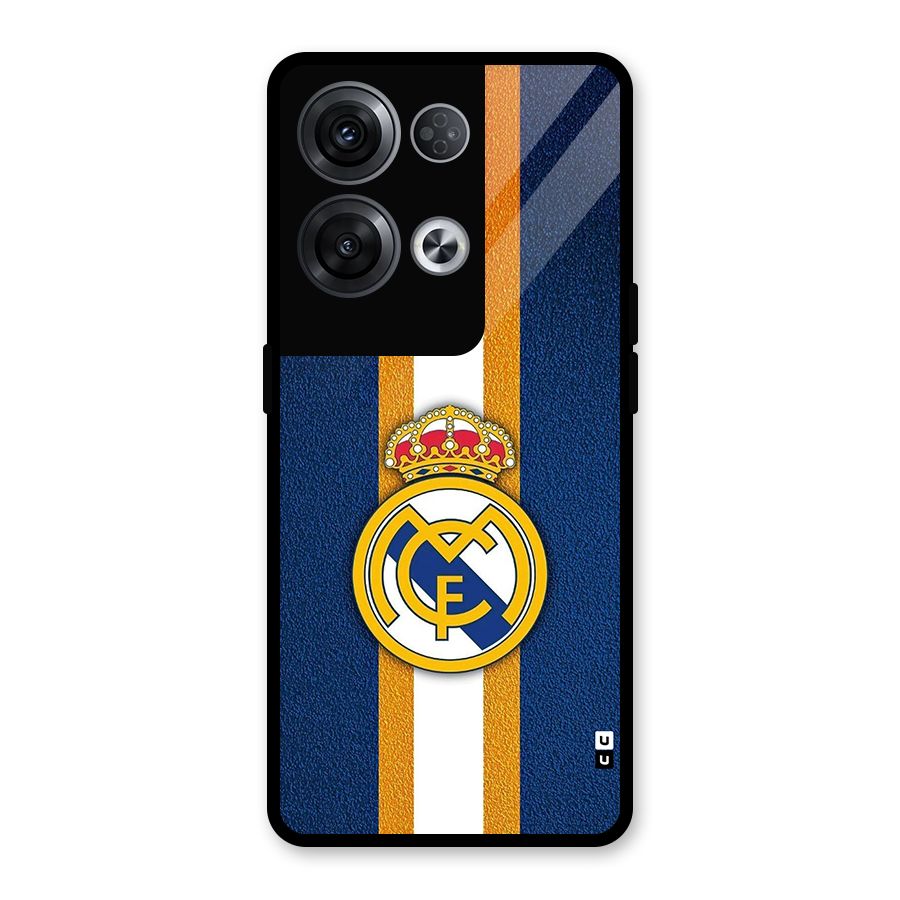 Real Madrid Stripes Glass Back Case for Oppo Reno8 Pro 5G