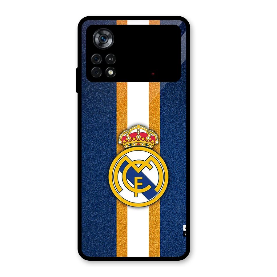 Real Madrid Stripes Glass Back Case for Poco X4 Pro 5G