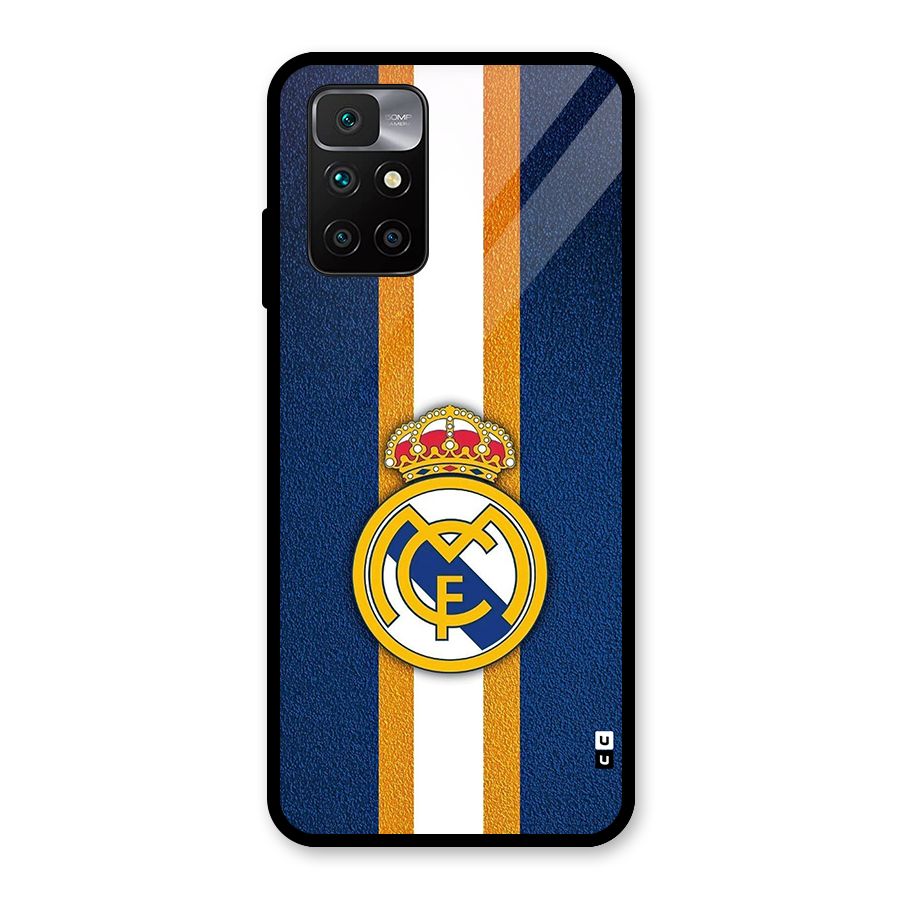 Real Madrid Stripes Glass Back Case for Redmi 10 Prime