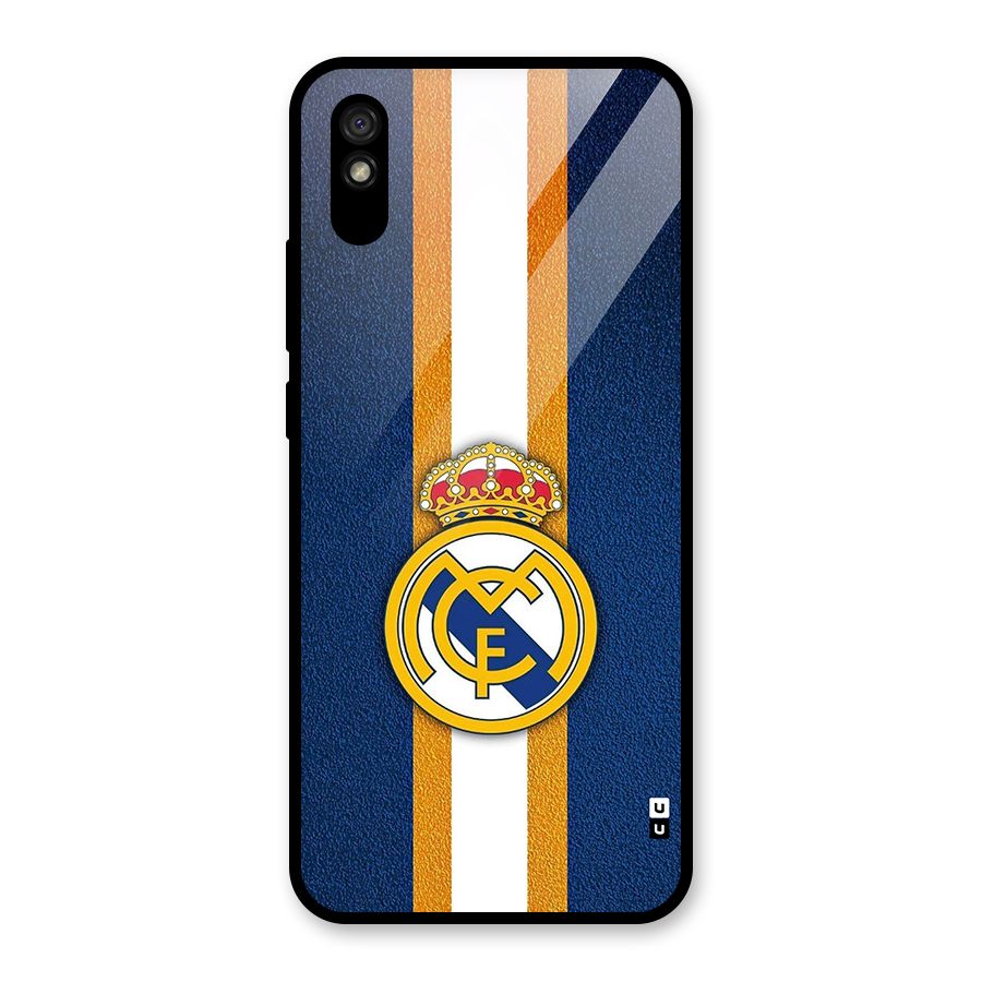 Real Madrid Stripes Glass Back Case for Redmi 9i