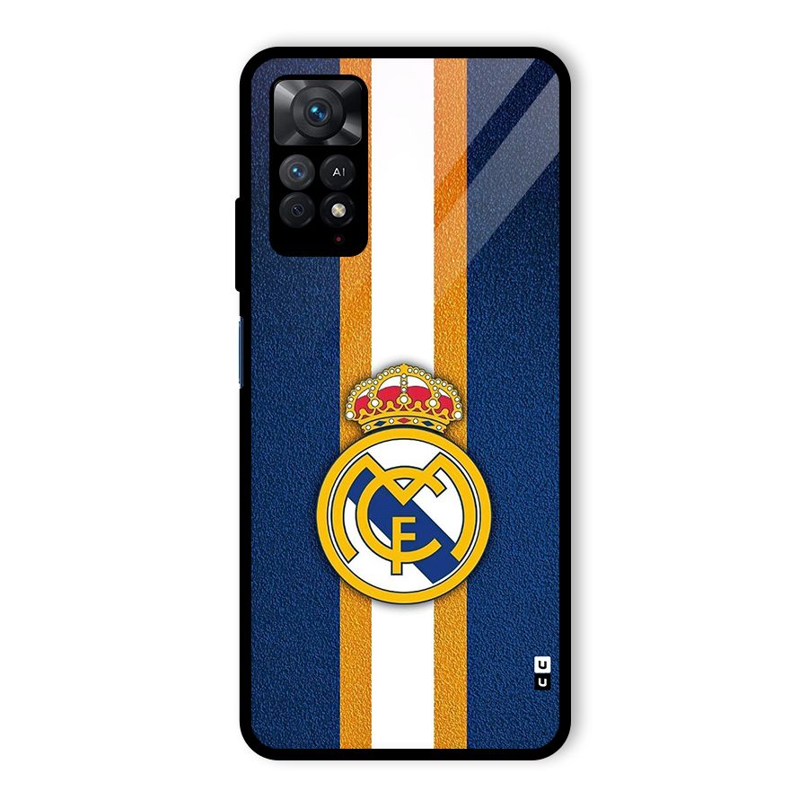 Real Madrid Stripes Glass Back Case for Redmi Note 11 Pro