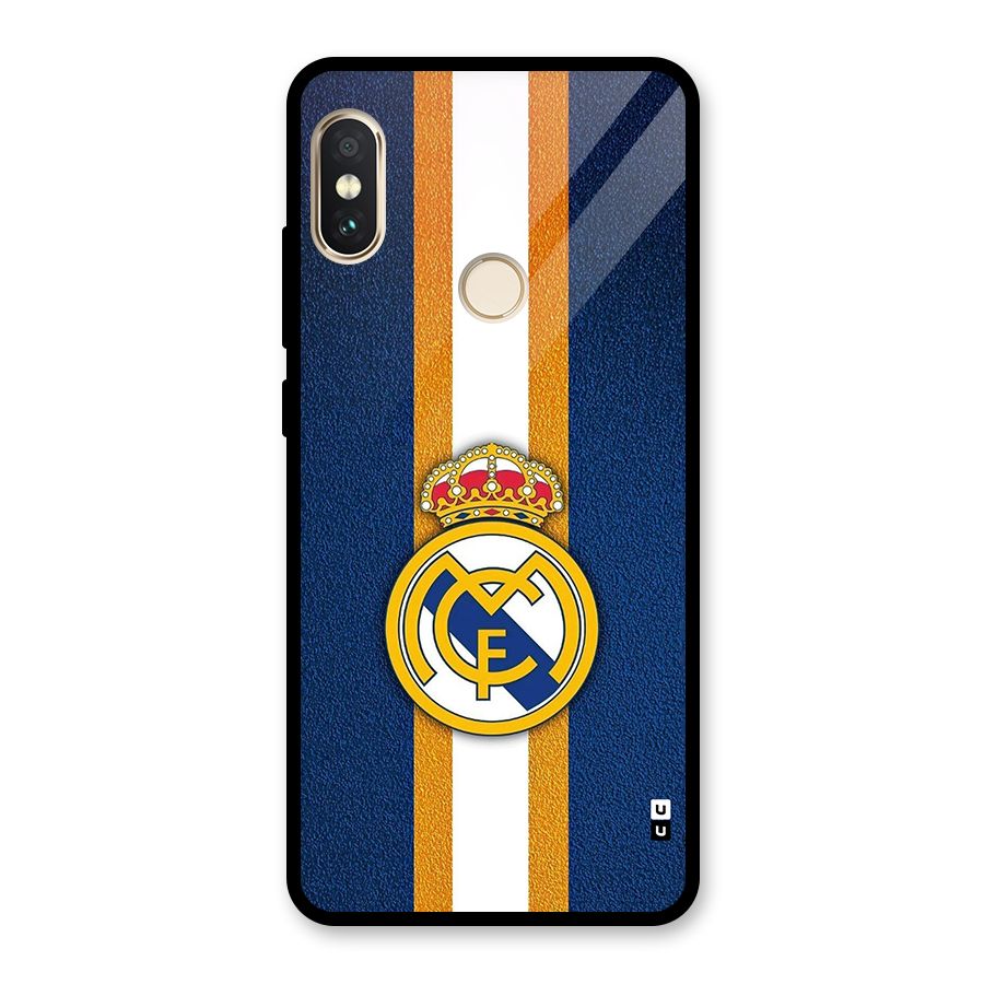 Real Madrid Stripes Glass Back Case for Redmi Note 5 Pro