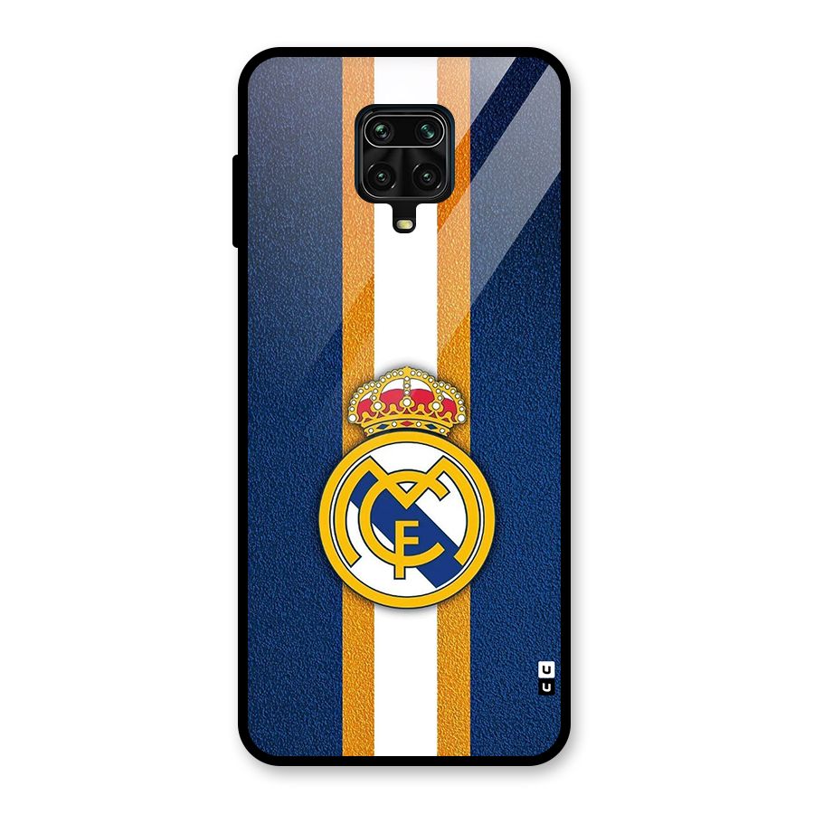 Real Madrid Stripes Glass Back Case for Redmi Note 9 Pro