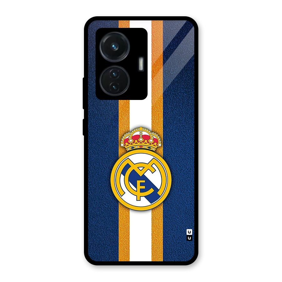 Real Madrid Stripes Glass Back Case for Vivo T1 44W