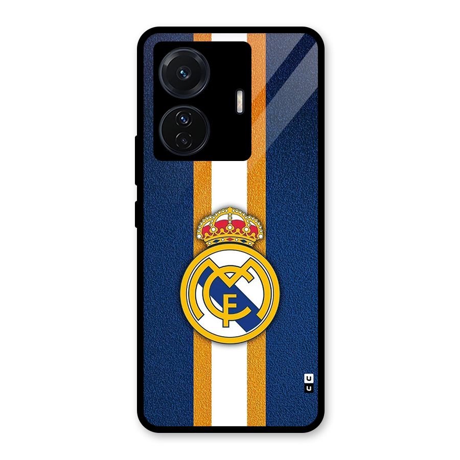 Real Madrid Stripes Glass Back Case for Vivo T1 Pro