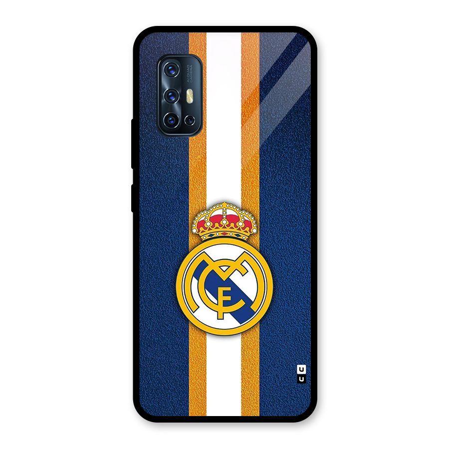 Real Madrid Stripes Glass Back Case for Vivo V17