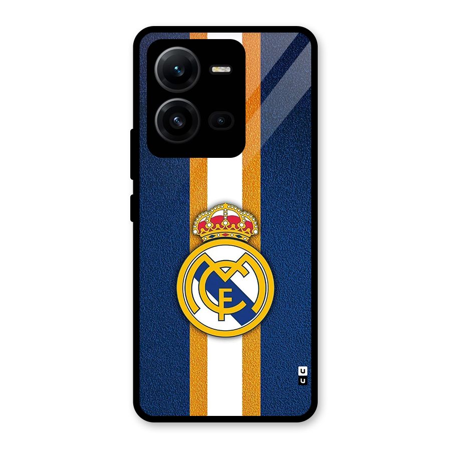 Real Madrid Stripes Glass Back Case for Vivo V25