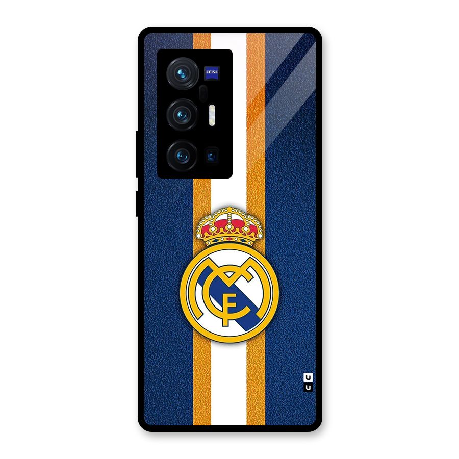 Real Madrid Stripes Glass Back Case for Vivo X70 Pro Plus