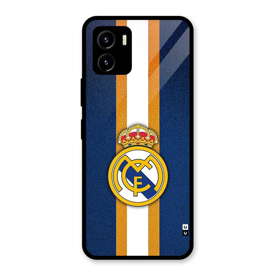 Real Madrid Stripes Glass Back Case for Vivo Y15s