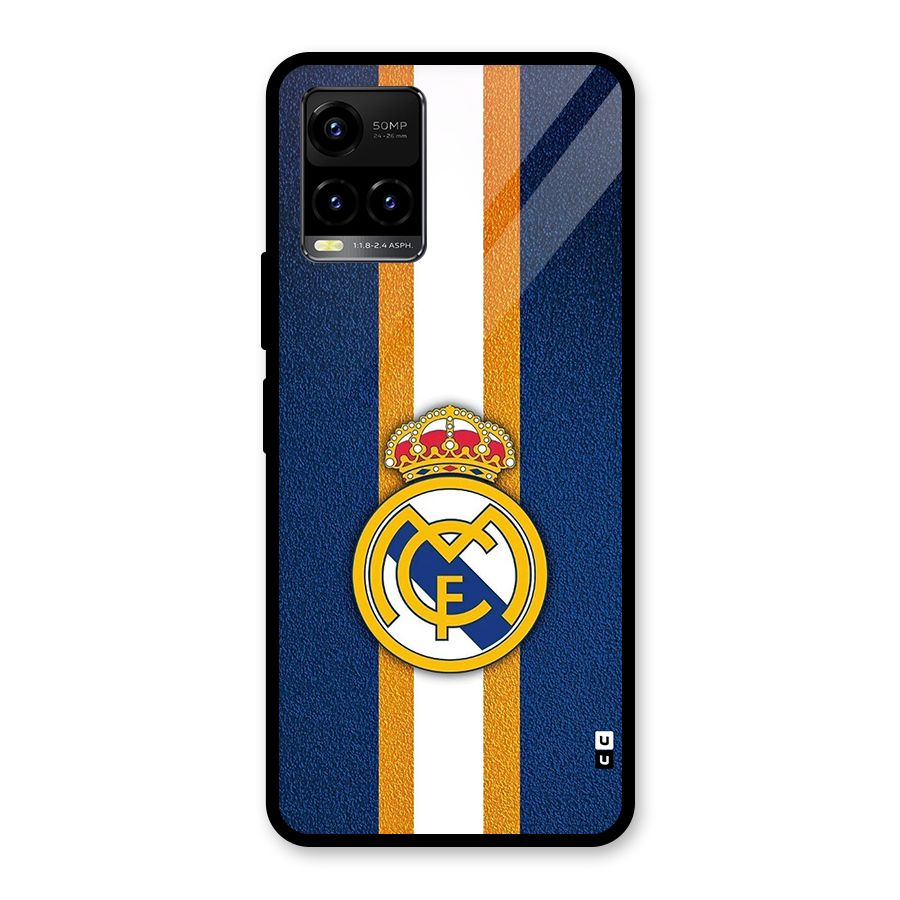 Real Madrid Stripes Glass Back Case for Vivo Y21G